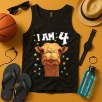 4 Years Old 4 Birthday Camels Boy Girl Camel Tank Top thumb 4