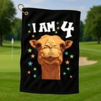 4 Years Old 4 Birthday Camels Boy Girl Camel Golf Towel thumb 1
