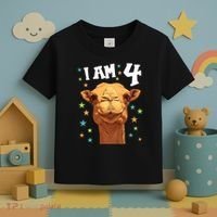 4 Years Old 4 Birthday Camels Boy Girl Camel Toddler T-Shirt thumb 3