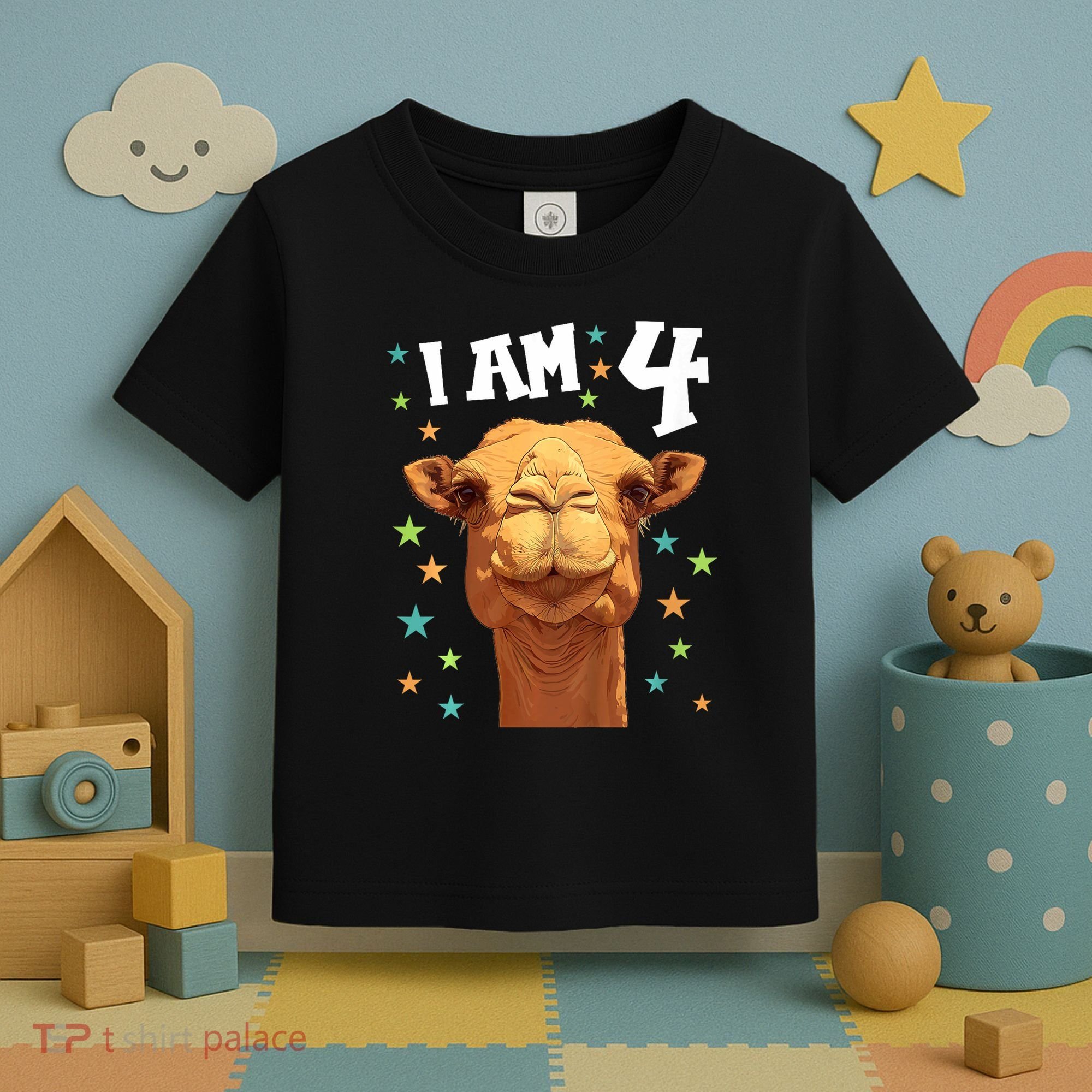 4 Years Old 4 Birthday Camels Boy Girl Camel Toddler T-Shirt