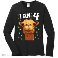 4 Years Old 4 Birthday Camels Boy Girl Camel Women's Long Sleeve Shirt thumb 0