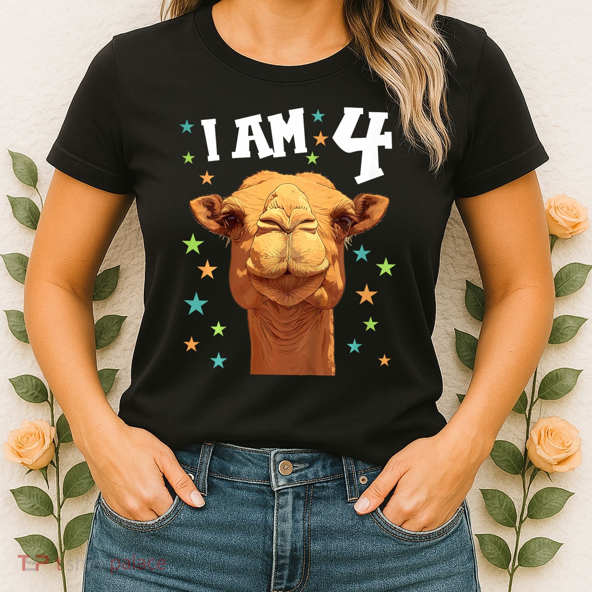 4 Years Old 4 Birthday Camels Boy Girl Camel Women's T-Shirt