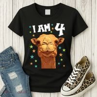 4 Years Old 4 Birthday Camels Boy Girl Camel Women's T-Shirt thumb 3