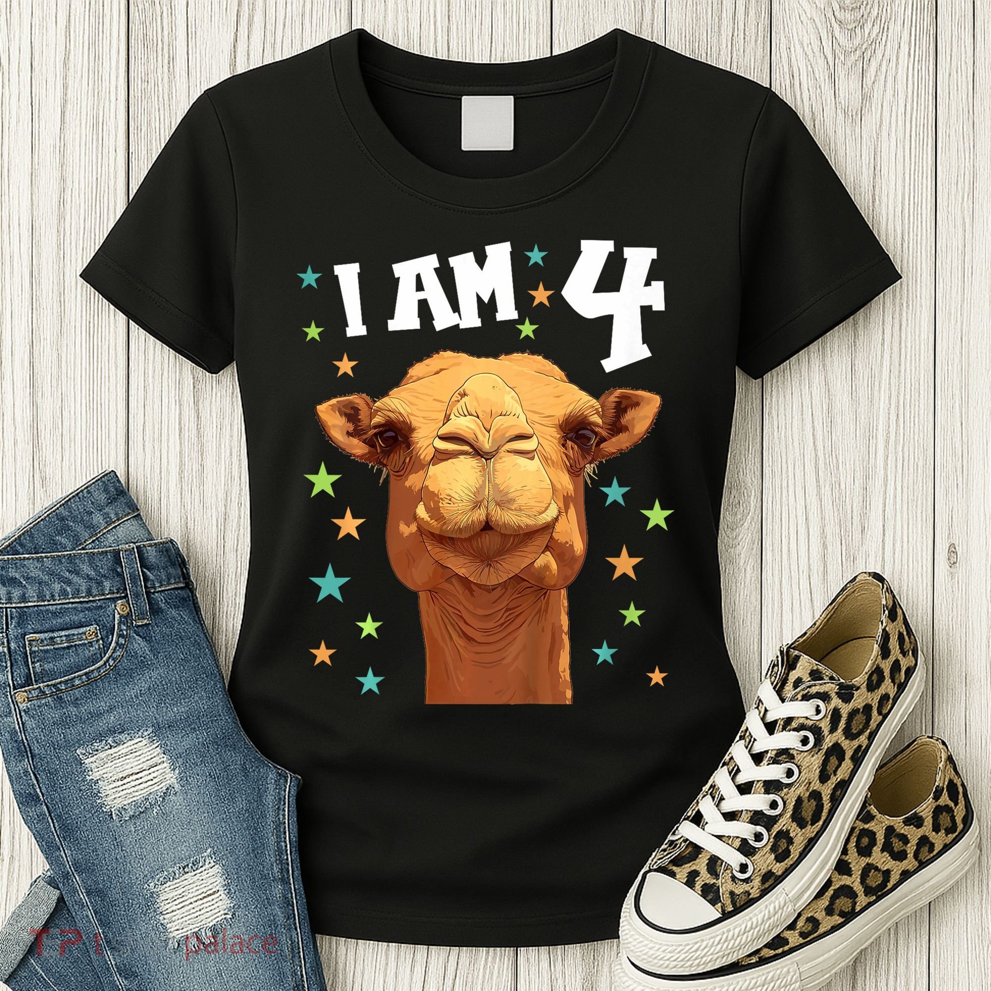4 Years Old 4 Birthday Camels Boy Girl Camel Women's T-Shirt