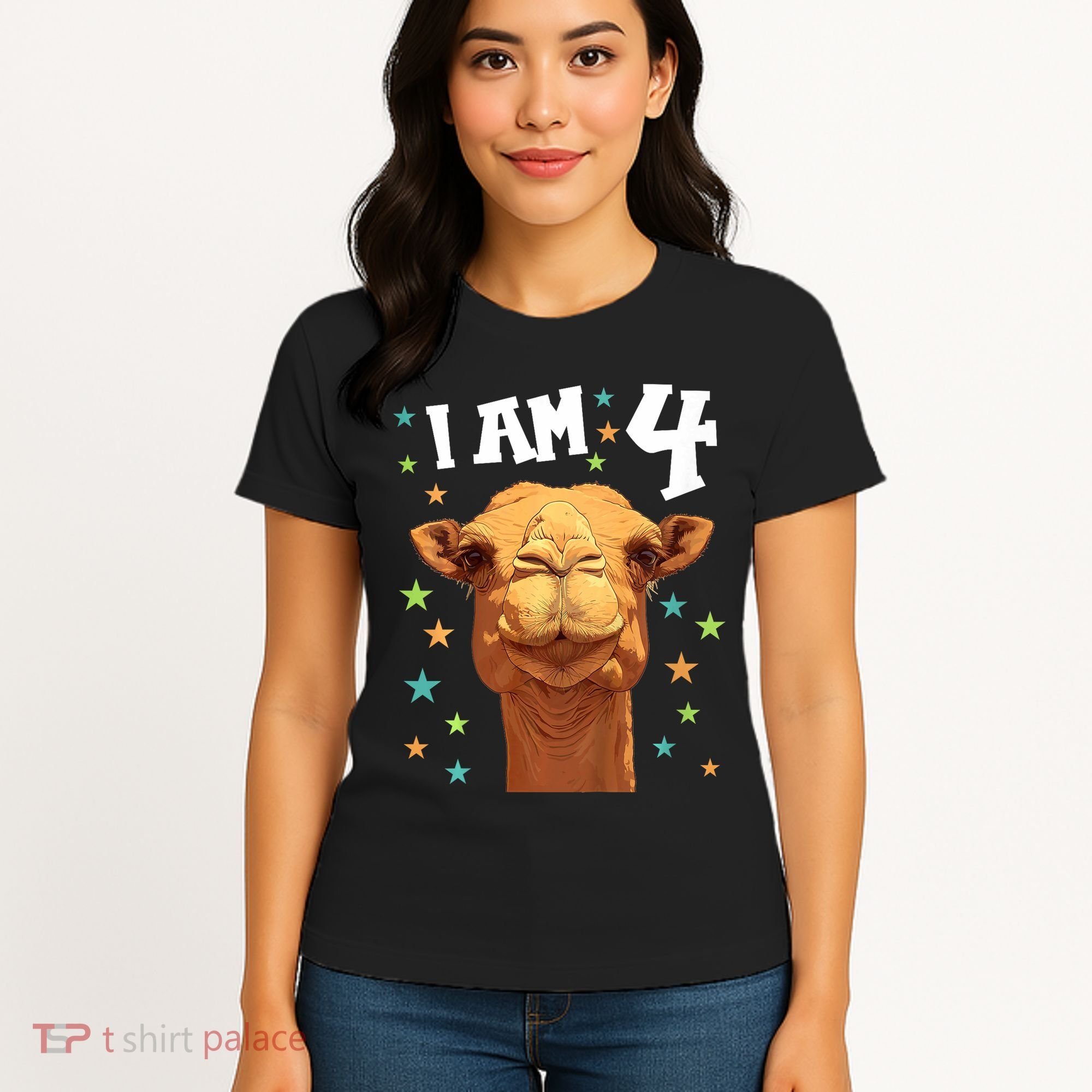 4 Years Old 4 Birthday Camels Boy Girl Camel Women's T-Shirt