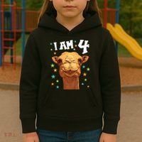 4 Years Old 4 Birthday Camels Boy Girl Camel Kids Hoodie thumb 3