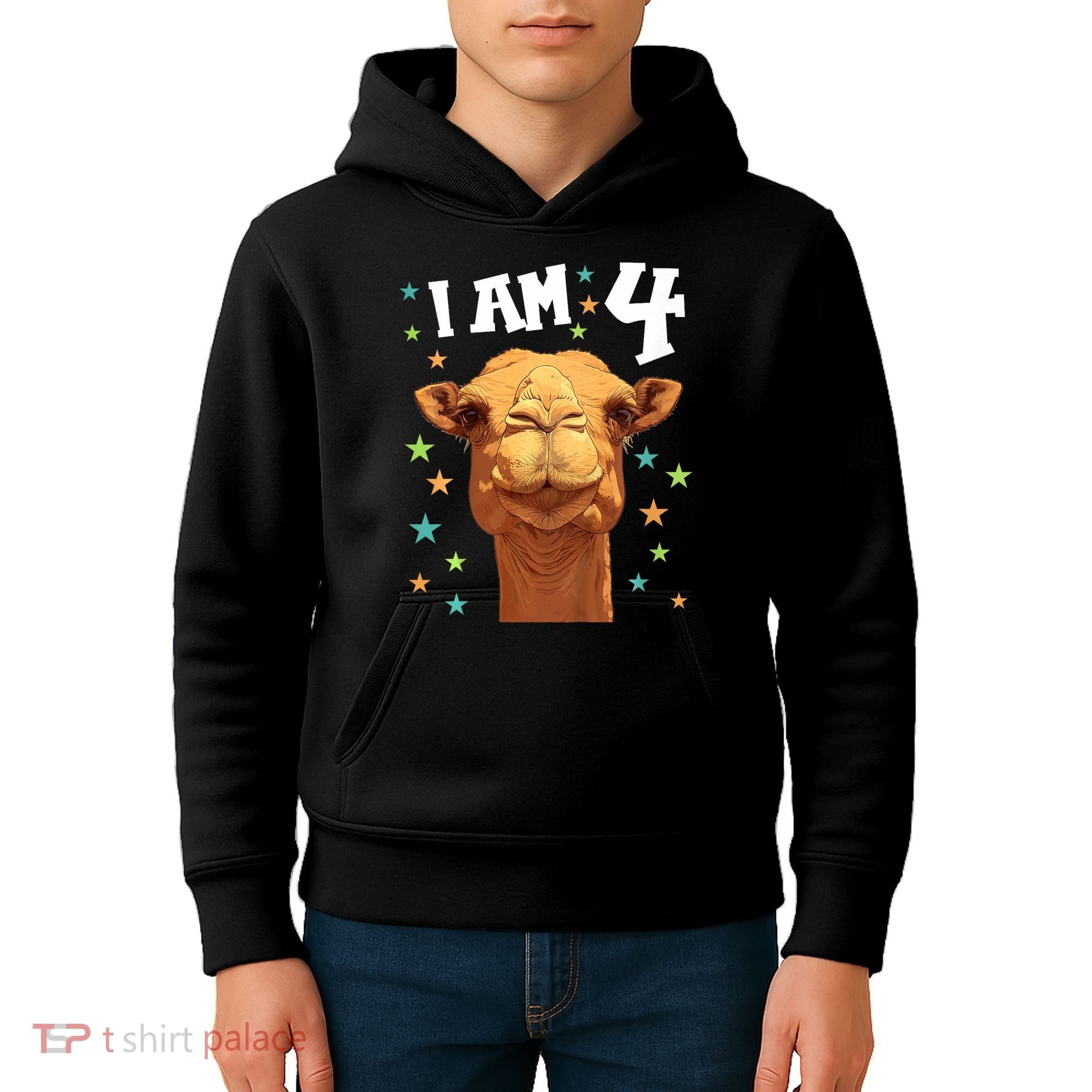 4 Years Old 4 Birthday Camels Boy Girl Camel Kids Hoodie