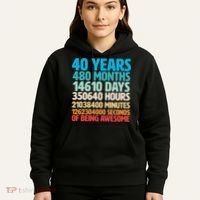 40 Years Of Being Awesome 40th Birthday Time Breakdown Hoodie thumb 5