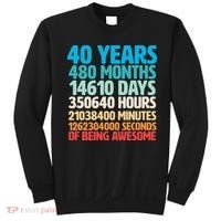 40 Years Of Being Awesome 40th Birthday Time Breakdown Sweatshirt thumb 0
