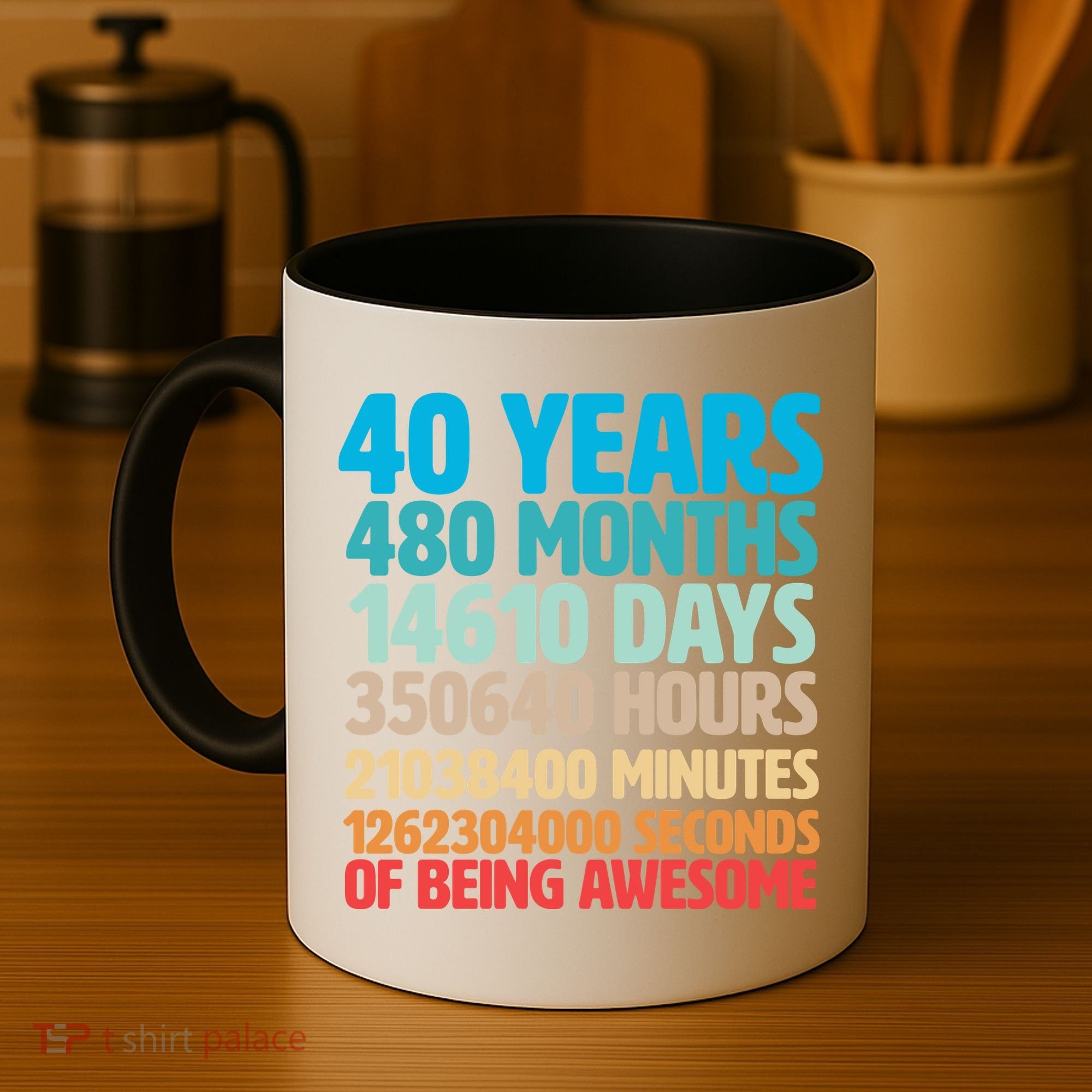 40 Years Of Being Awesome 40th Birthday Time Breakdown Coffee Mug