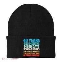 40 Years Of Being Awesome 40th Birthday Time Breakdown Beanie thumb 0