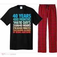 40 Years Of Being Awesome 40th Birthday Time Breakdown Pajama Set thumb 0