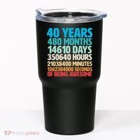 40 Years Of Being Awesome 40th Birthday Time Breakdown Tumbler thumb 0