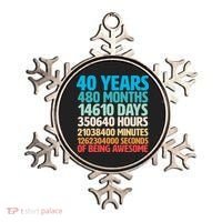 40 Years Of Being Awesome 40th Birthday Time Breakdown Ornament thumb 0