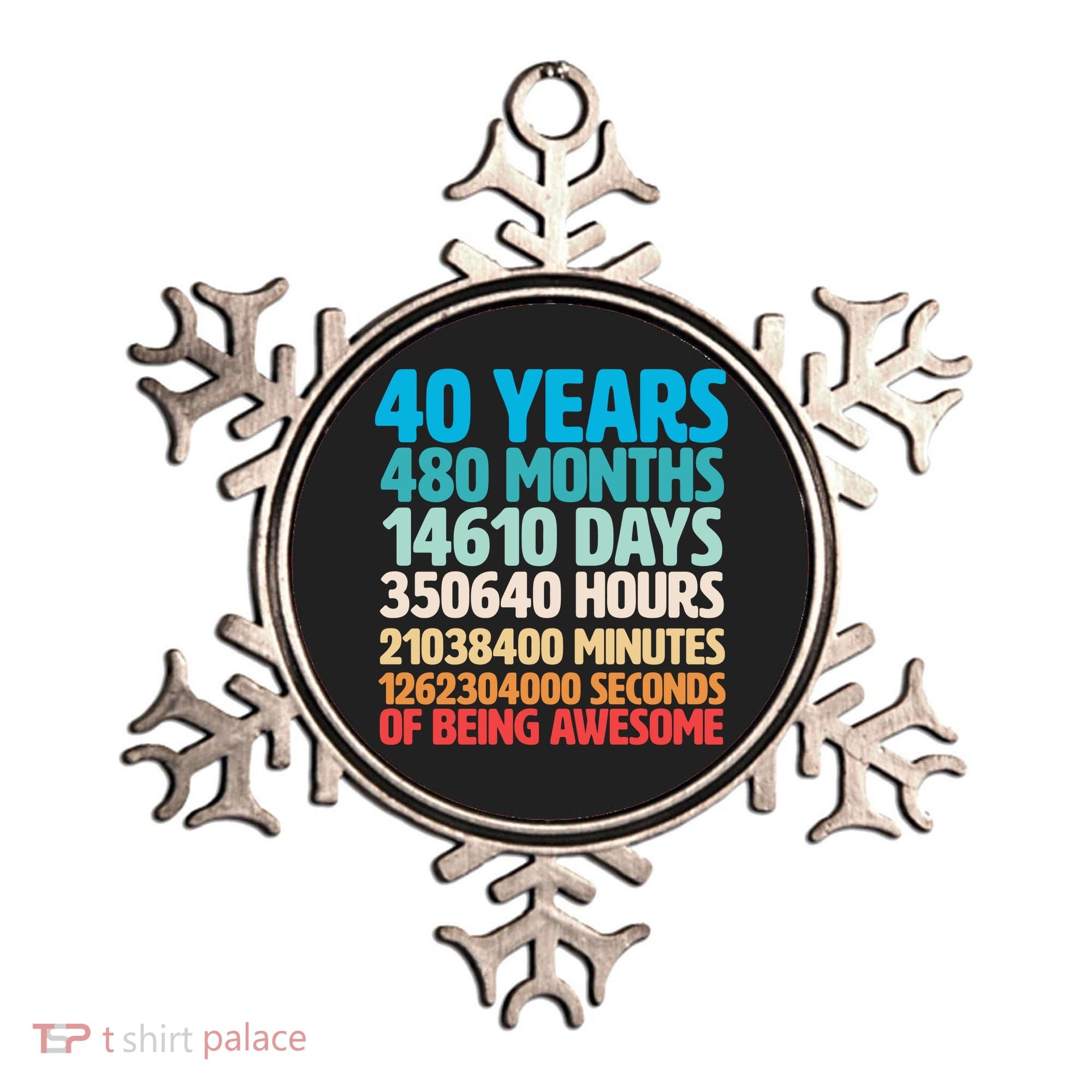 40 Years Of Being Awesome 40th Birthday Time Breakdown Ornament