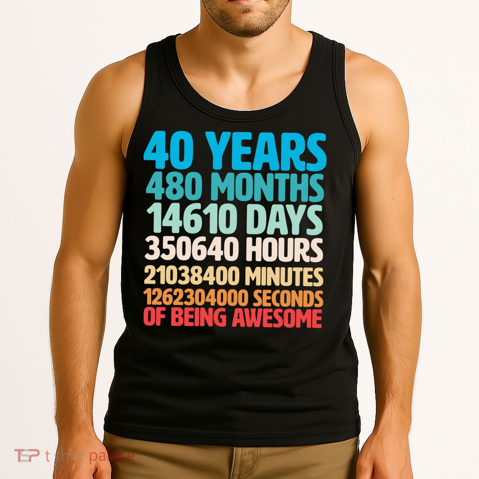 40 Years Of Being Awesome 40th Birthday Time Breakdown Tank Top