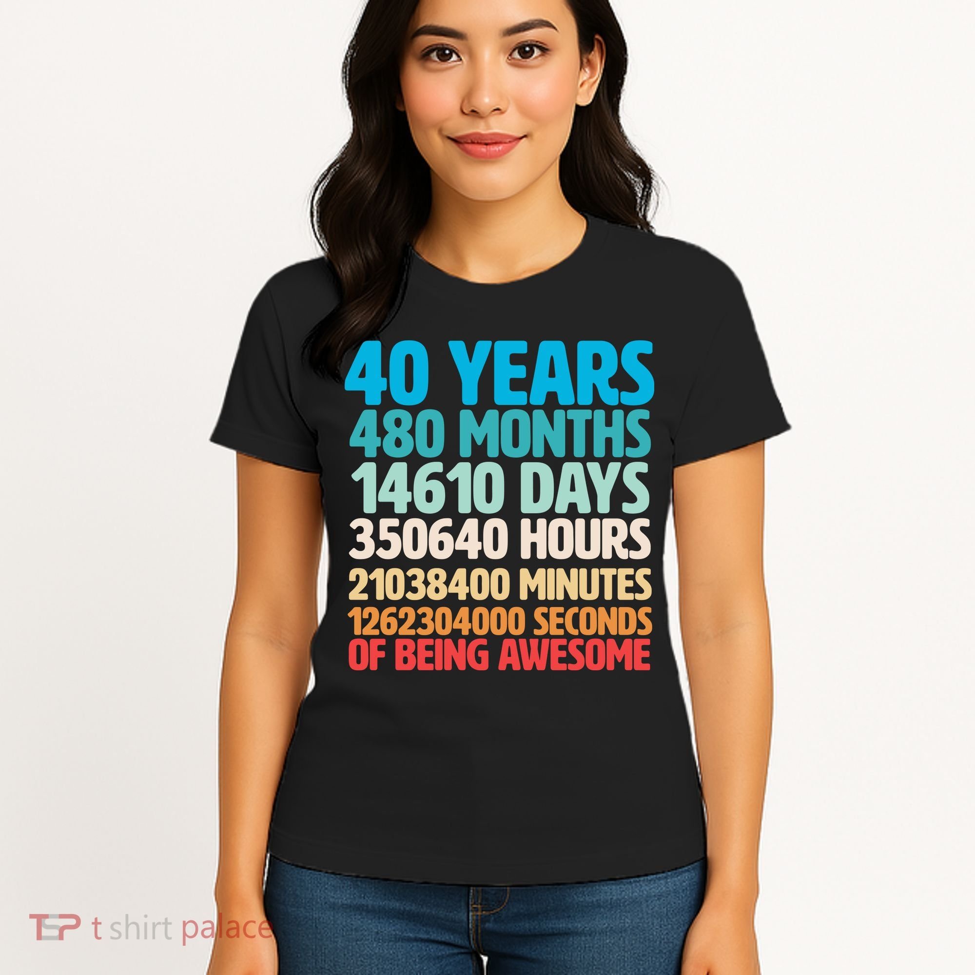 40 Years Of Being Awesome 40th Birthday Time Breakdown Women's T-Shirt