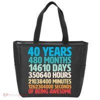 40 Years Of Being Awesome 40th Birthday Time Breakdown Tote Bag thumb 0