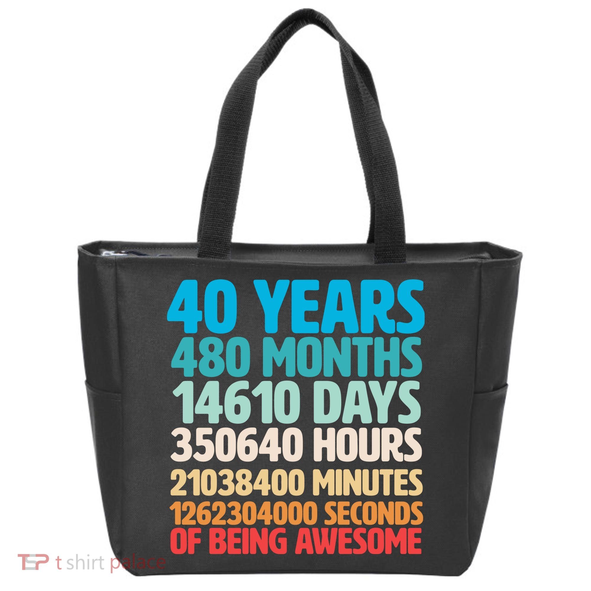 40 Years Of Being Awesome 40th Birthday Time Breakdown Tote Bag