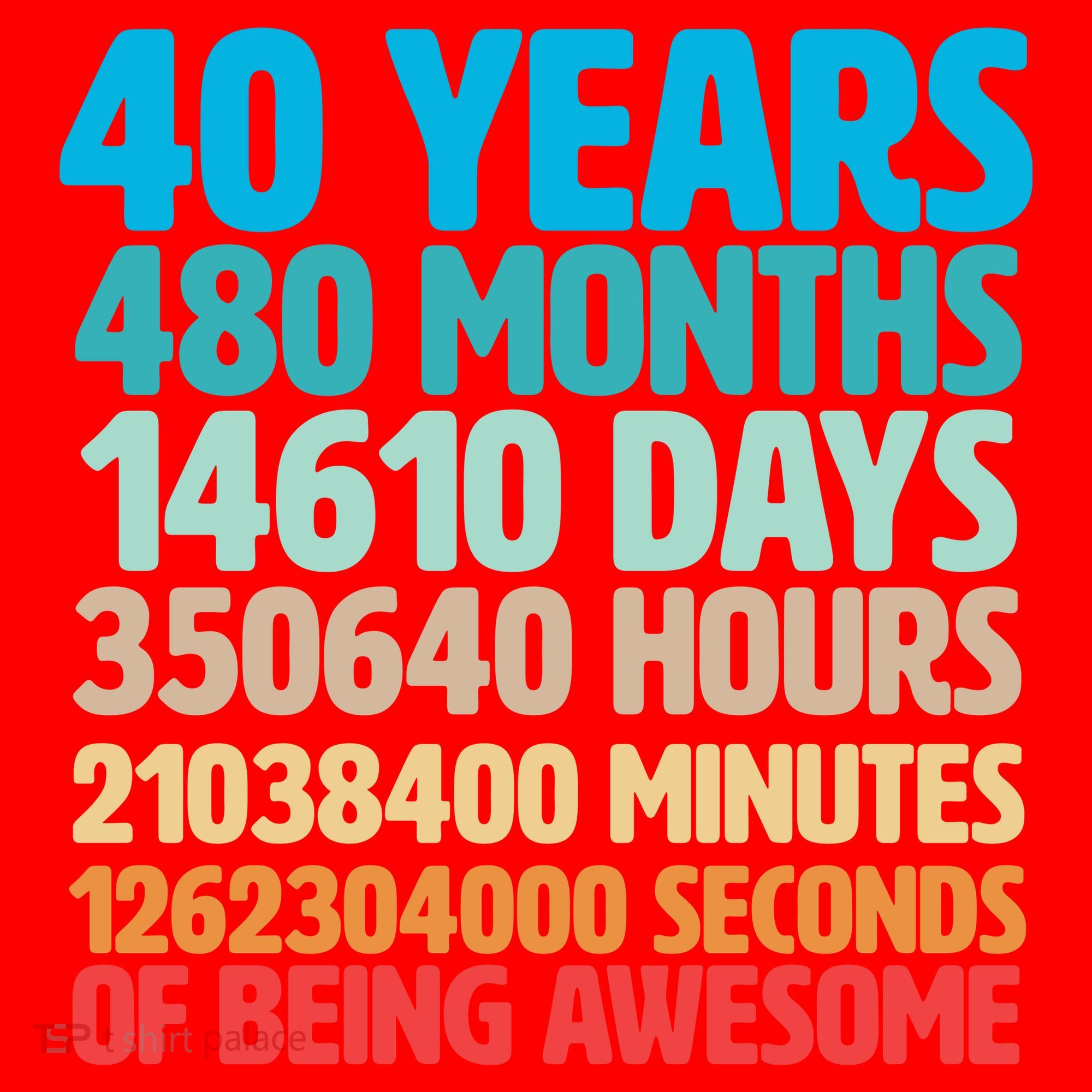 40 Years Of Being Awesome 40th Birthday Time Breakdown Santa Hat