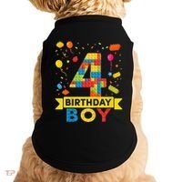 4 Year Old Building Blocks 4th Birthday Doggie Tank thumb 0