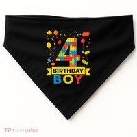 4 Year Old Building Blocks 4th Birthday USA-Made Doggie Bandana thumb 0
