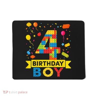 4 Year Old Building Blocks 4th Birthday Mousepad