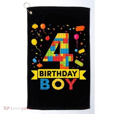 4 Year Old Building Blocks 4th Birthday Golf Towel
