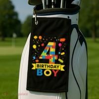 4 Year Old Building Blocks 4th Birthday Golf Towel thumb 2