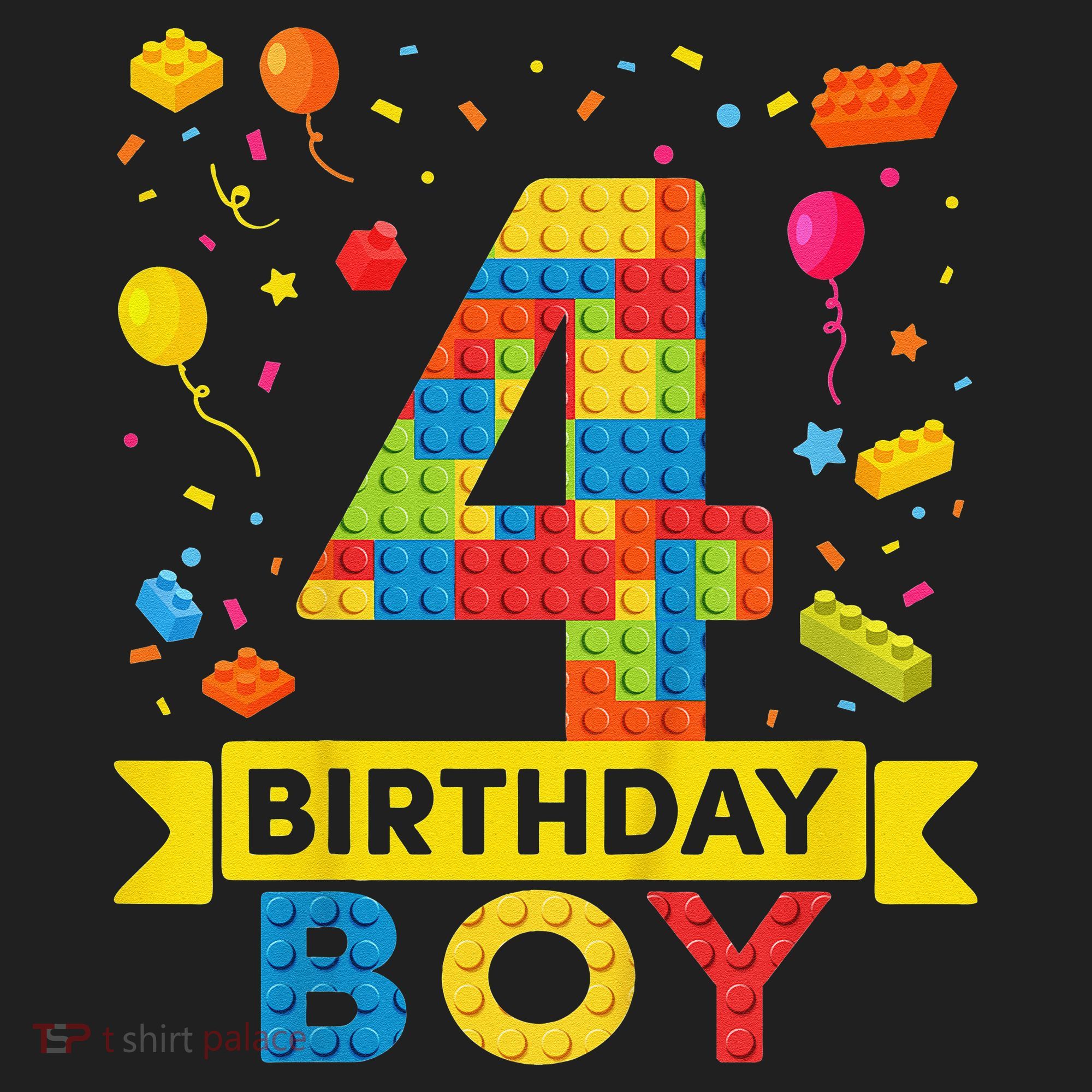 4 Year Old Building Blocks 4th Birthday Golf Towel