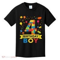 4 Year Old Building Blocks 4th Birthday Kids T-Shirt thumb 0