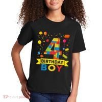 4 Year Old Building Blocks 4th Birthday Kids T-Shirt thumb 2