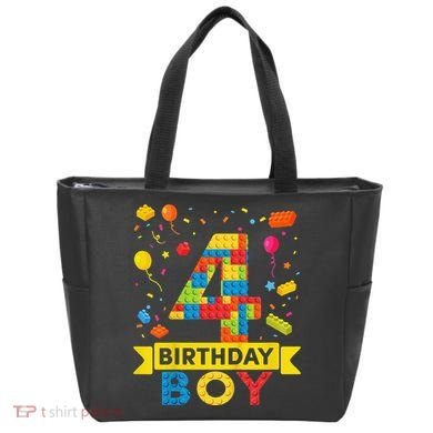 4 Year Old Building Blocks 4th Birthday Tote Bag