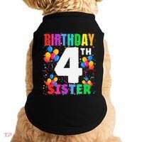 4 Years Old ItS My 4th Birthday Crew Balloons For Sister Doggie Tank thumb 0
