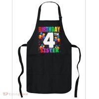 4 Years Old ItS My 4th Birthday Crew Balloons For Sister Apron thumb 0