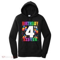 4 Years Old ItS My 4th Birthday Crew Balloons For Sister Women's Hoodie thumb 0