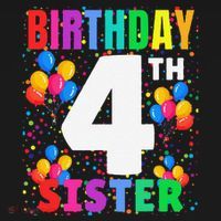 4 Years Old ItS My 4th Birthday Crew Balloons For Sister Women's Hoodie thumb 2