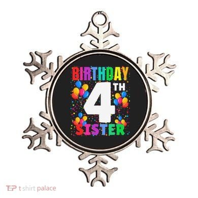 4 Years Old ItS My 4th Birthday Crew Balloons For Sister Ornament