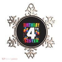 4 Years Old ItS My 4th Birthday Crew Balloons For Sister Ornament thumb 0