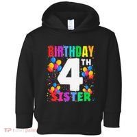 4 Years Old ItS My 4th Birthday Crew Balloons For Sister Toddler Hoodie thumb 0