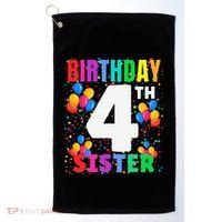 4 Years Old ItS My 4th Birthday Crew Balloons For Sister Golf Towel thumb 0