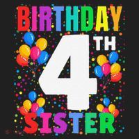 4 Years Old ItS My 4th Birthday Crew Balloons For Sister Golf Towel thumb 3