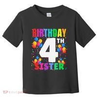 4 Years Old ItS My 4th Birthday Crew Balloons For Sister Toddler T-Shirt thumb 0