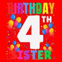 4 Years Old ItS My 4th Birthday Crew Balloons For Sister Santa Hat thumb 1