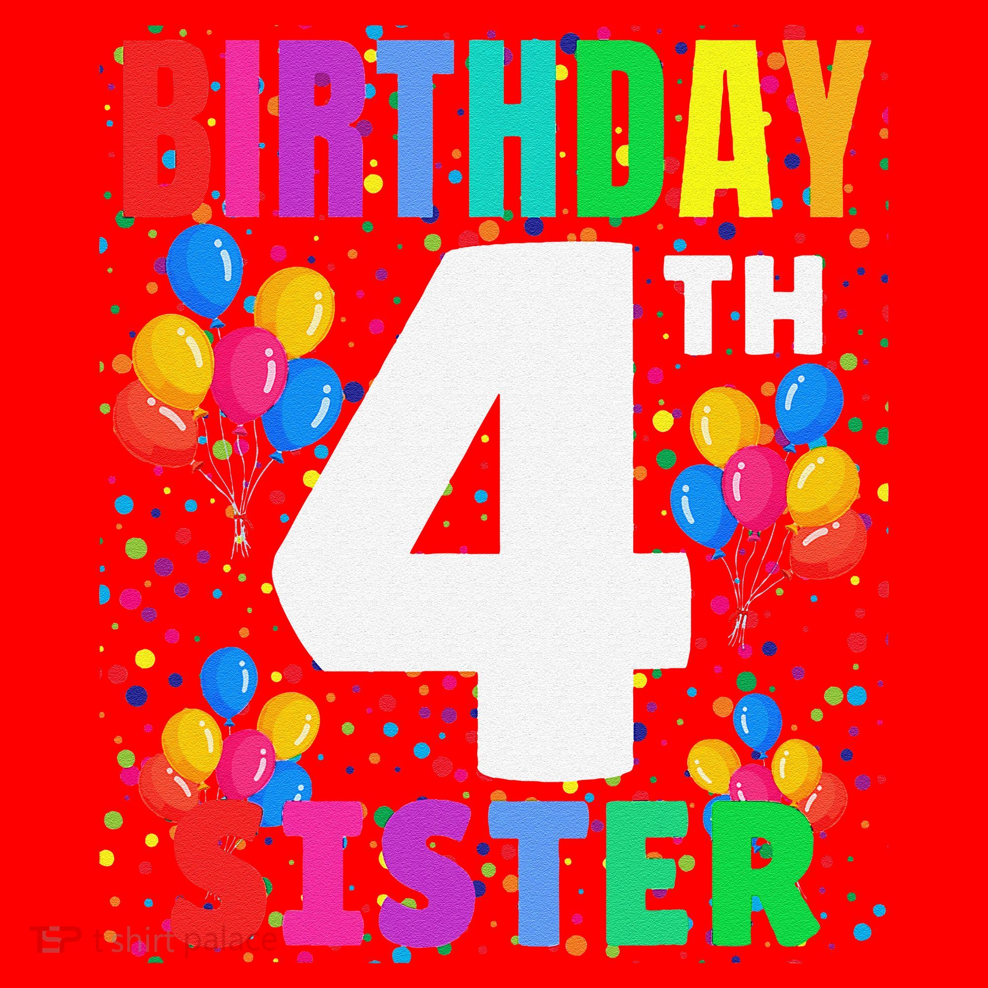 4 Years Old ItS My 4th Birthday Crew Balloons For Sister Santa Hat