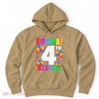 4 Years Old ItS My 4th Birthday Crew Balloons For Sister Hoodie thumb 0