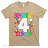4 Years Old ItS My 4th Birthday Crew Balloons For Sister T-Shirt thumb 0