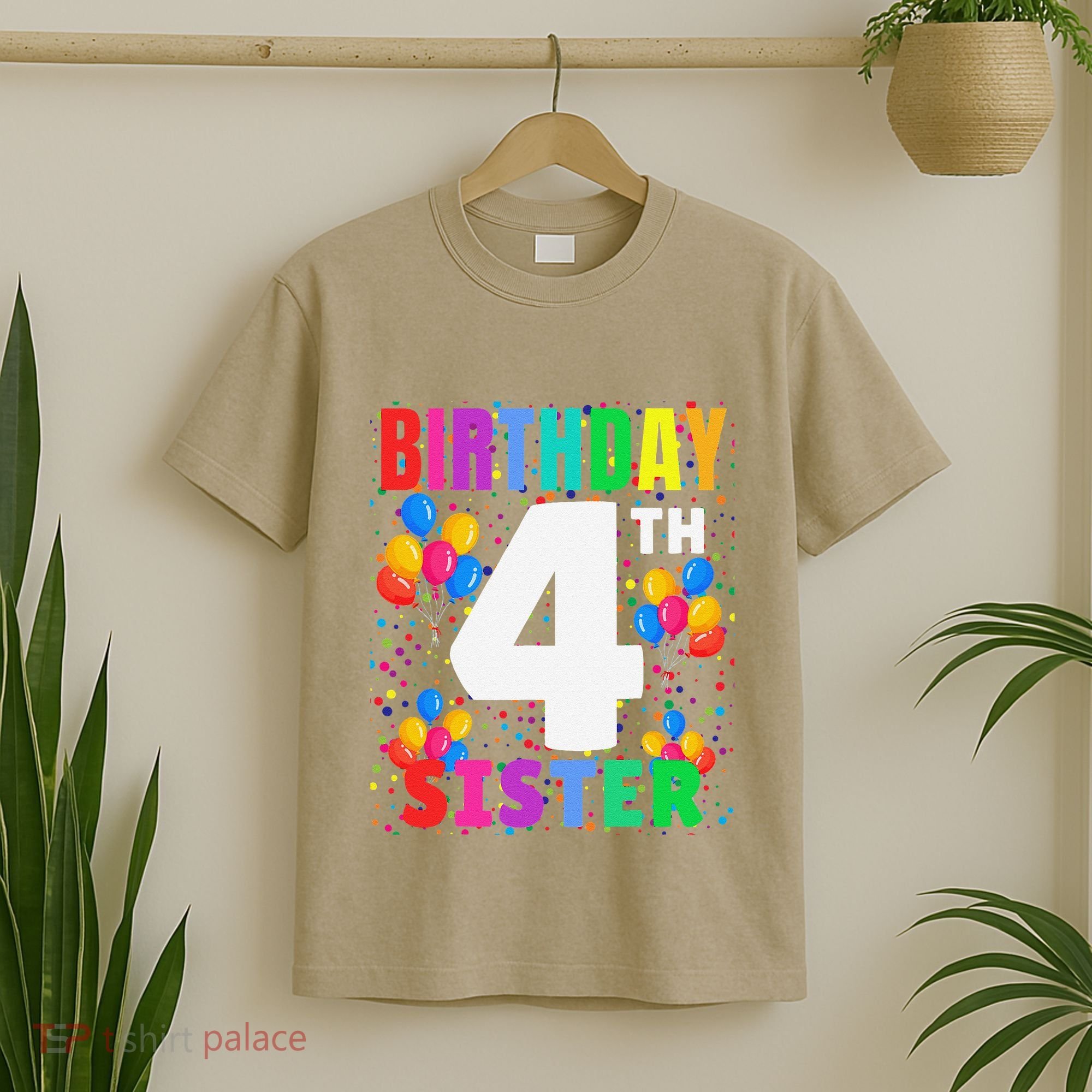 4 Years Old ItS My 4th Birthday Crew Balloons For Sister T-Shirt