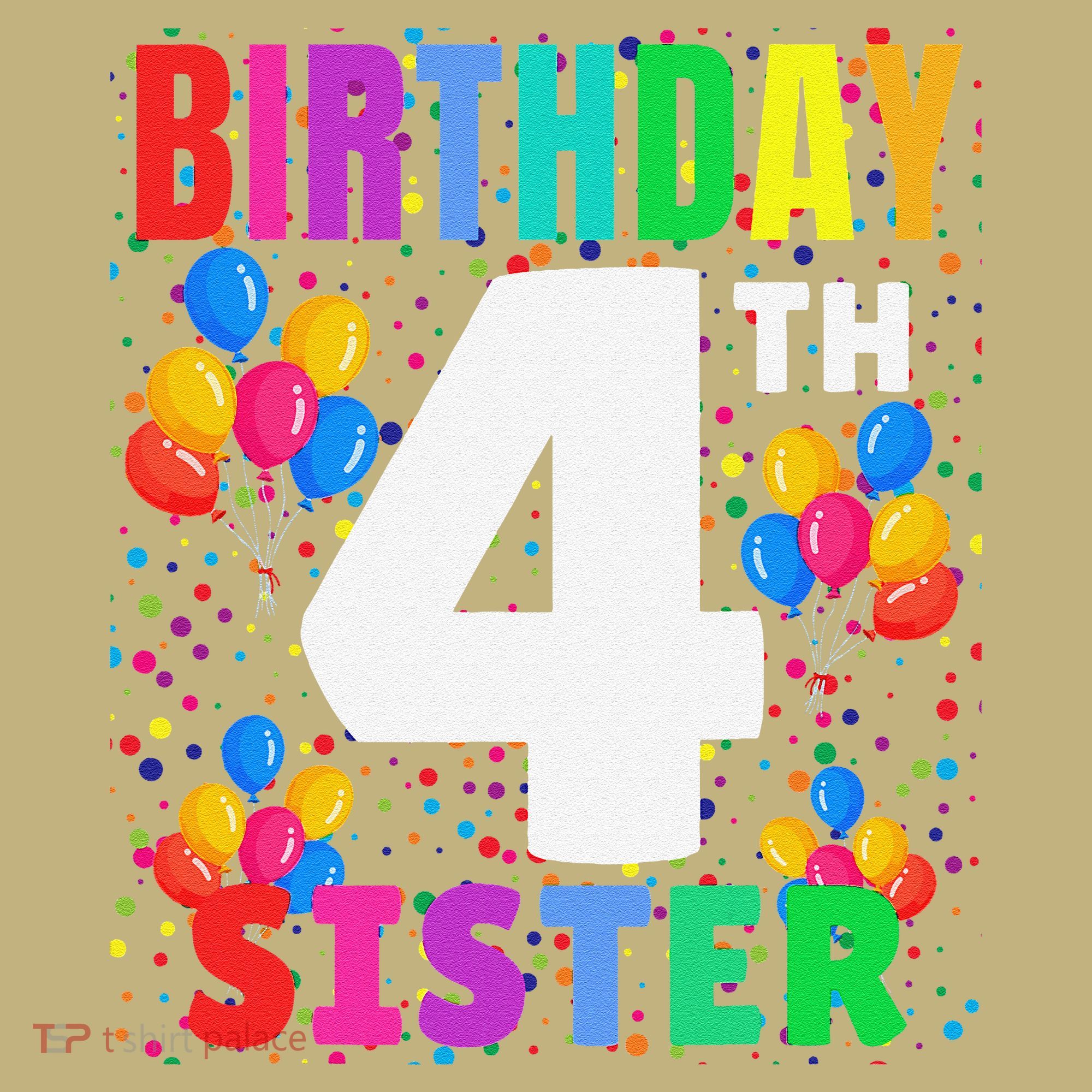 4 Years Old ItS My 4th Birthday Crew Balloons For Sister T-Shirt