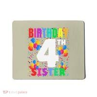 4 Years Old ItS My 4th Birthday Crew Balloons For Sister Mousepad thumb 0